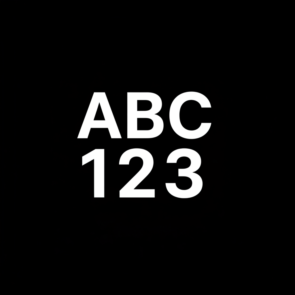 Kannst du ein quadratisches Bild für Shopify generieren. Das Bild soll einen weißen Hintergrund haben, freigestellte Buchstaben ABC und darunter freigestellte Zahlen 123.
ABC und 123 sollen dieselbe Größe und Breite haben.